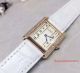 2017 Clone Cartier Tank Solo Gold White Dial Leather Band Women Watch (4)_th.jpg